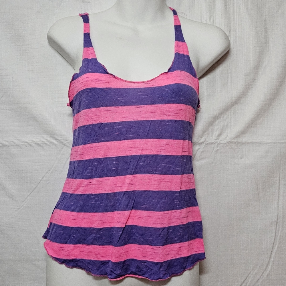 Kirra Pink and Purple Striped Tank Top